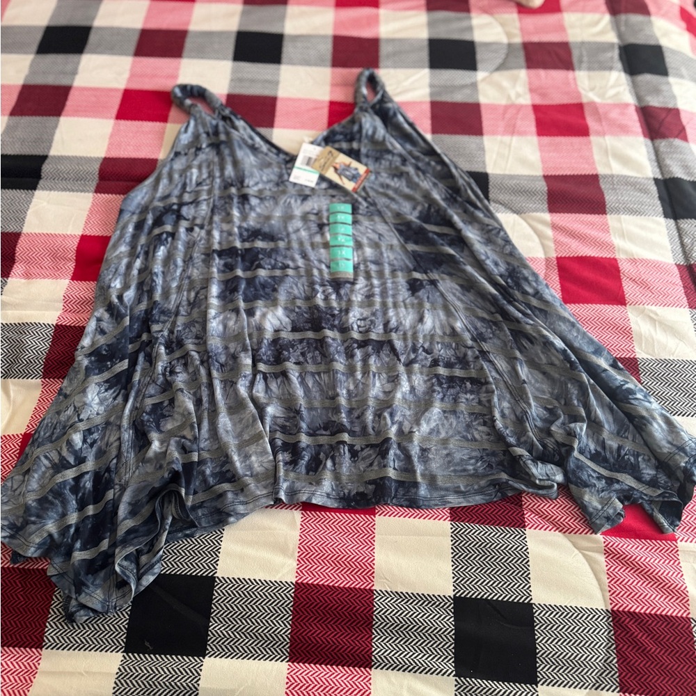 Seven7 Gray Asymmetrical Sleeveless Tank Top
